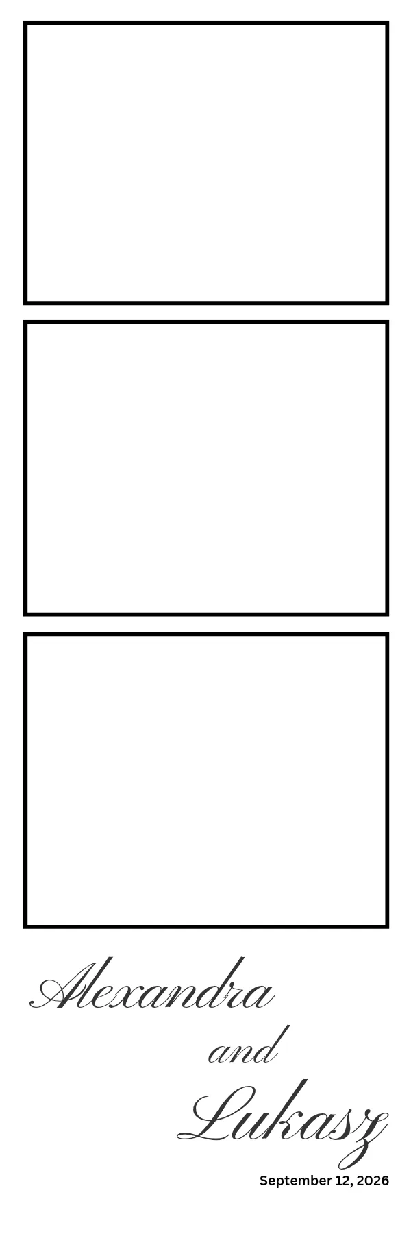 Photo booth print template 1 — custom 2x6 photo strip design
