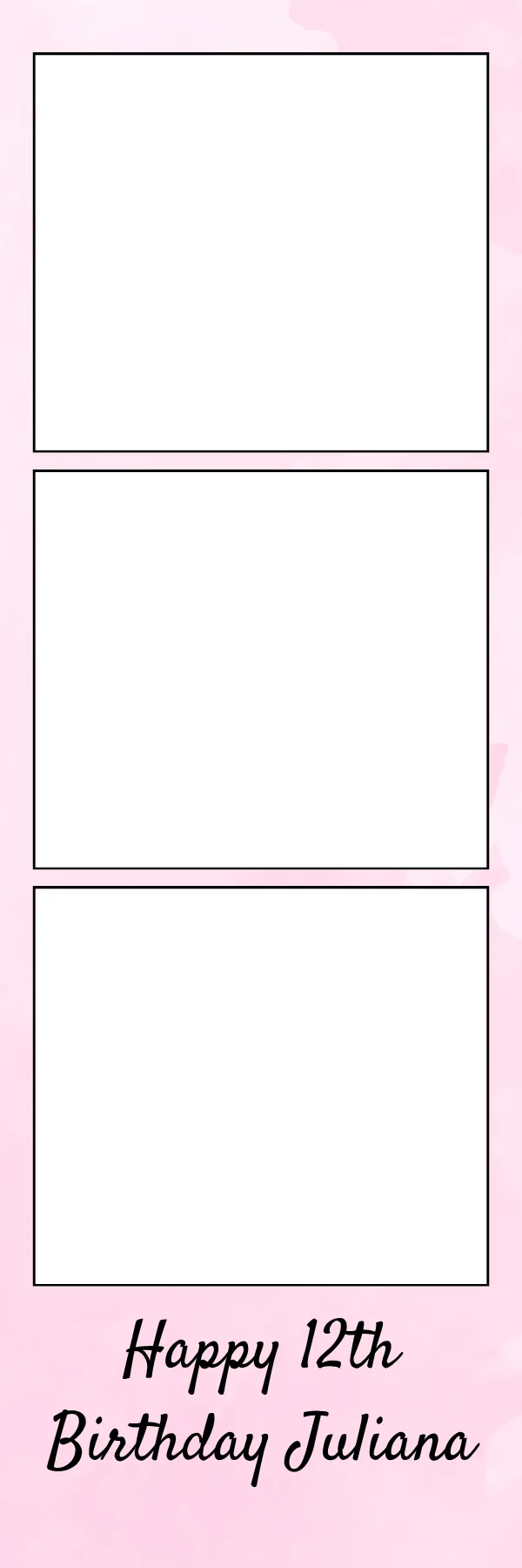 Photo booth print template 3 — custom 2x6 photo strip design