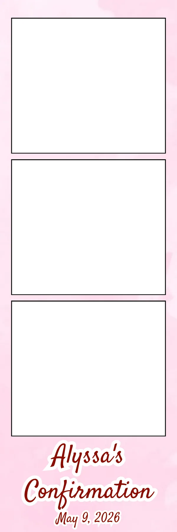 Photo booth print template 6 — custom 2x6 photo strip design