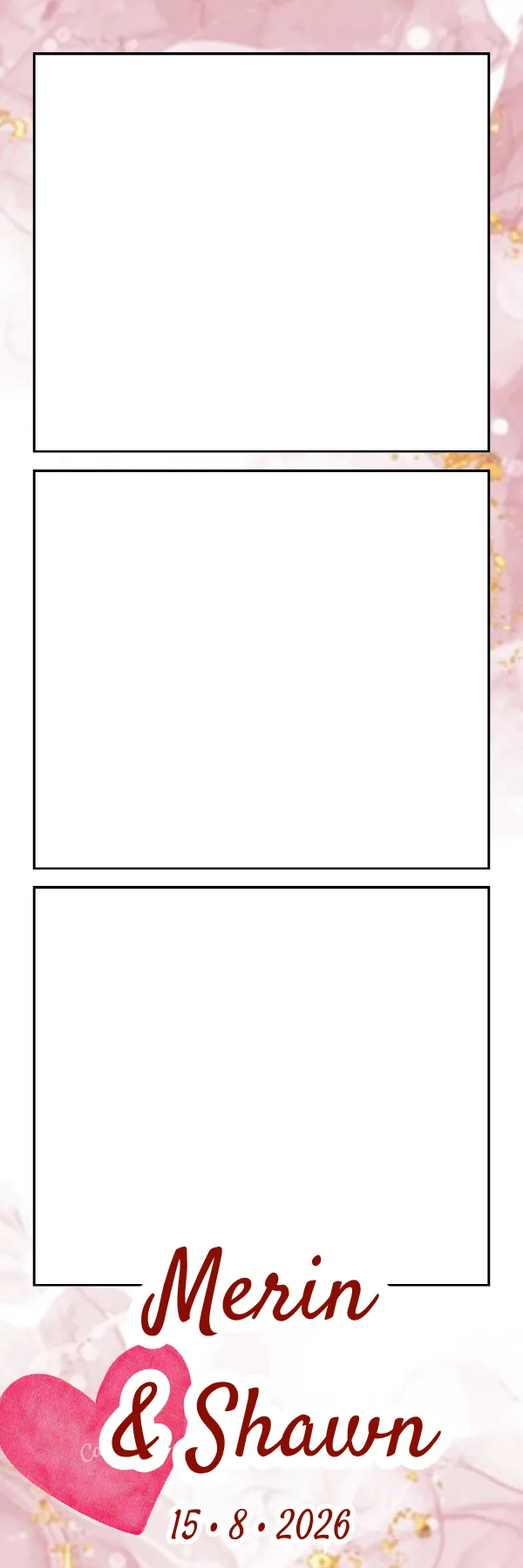 Photo booth print template 7 — custom 2x6 photo strip design