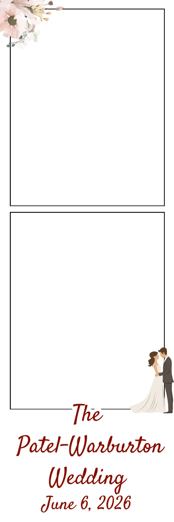 Photo booth print template 12 — custom 2x6 photo strip design