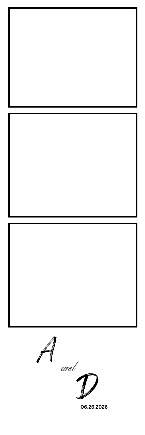 Photo booth print template 14 — custom 2x6 photo strip design