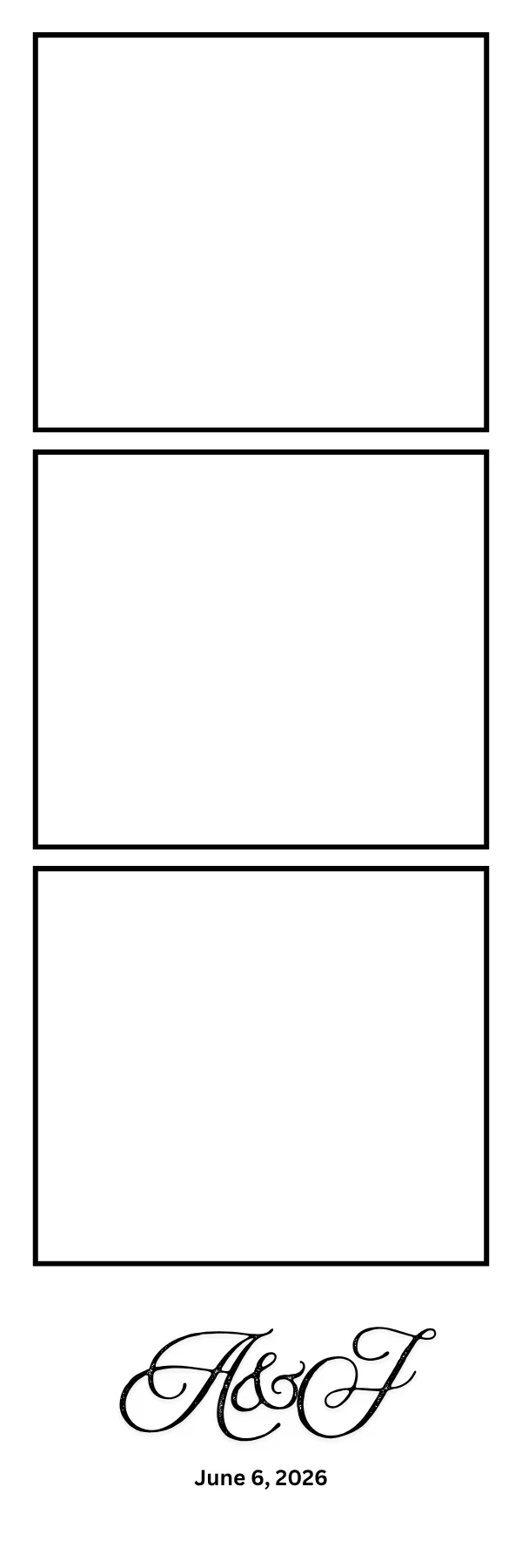 Photo booth print template 15 — custom 2x6 photo strip design