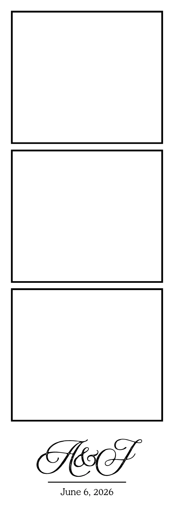 Photo booth print template 18 — custom 2x6 photo strip design