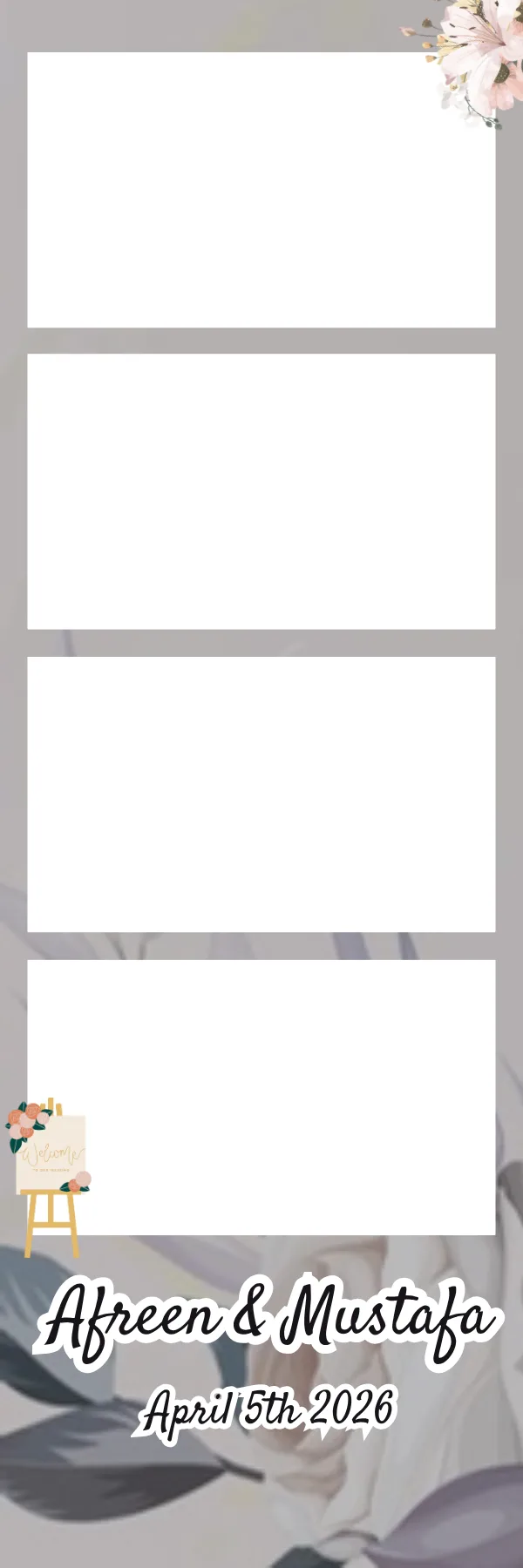 Photo booth print template 38 — custom 2x6 photo strip design