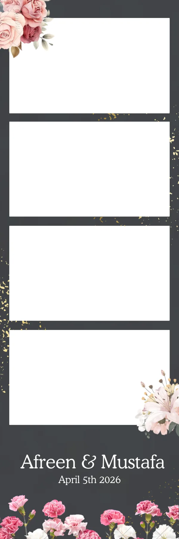 Photo booth print template 40 — custom 2x6 photo strip design