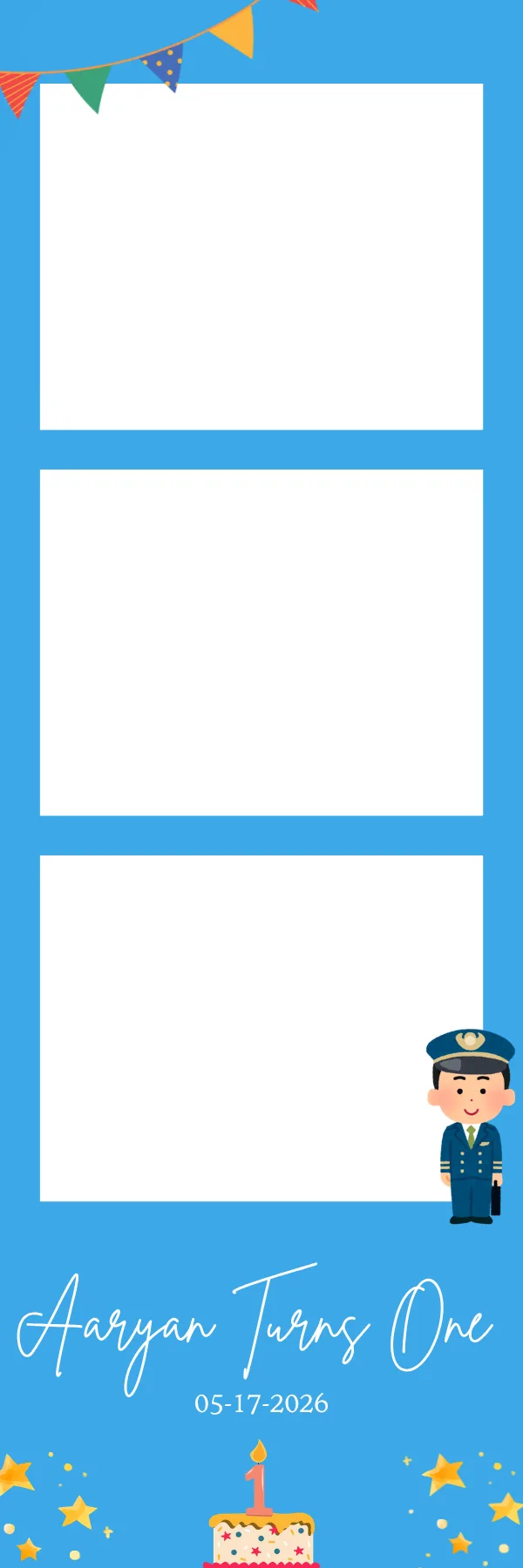 Photo booth print template 44 — custom 2x6 photo strip design