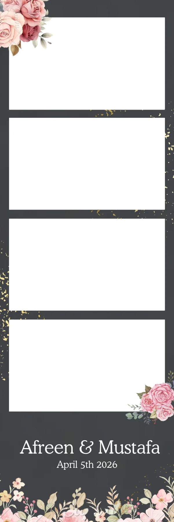 Photo booth print template 48 — custom 2x6 photo strip design