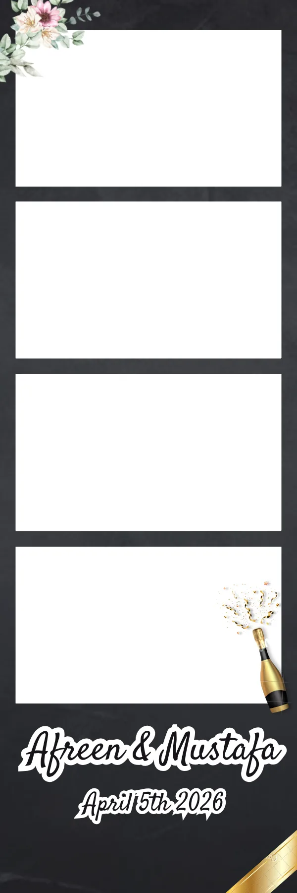 Photo booth print template 49 — custom 2x6 photo strip design