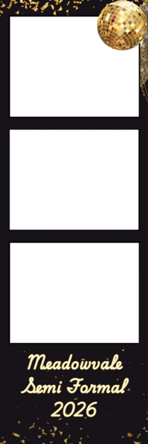 Photo booth print template 54 — custom 2x6 photo strip design