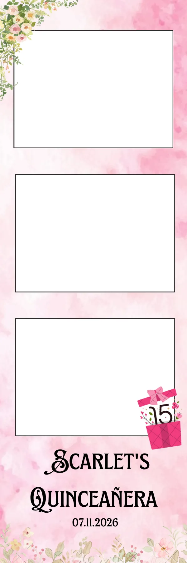 Photo booth print template 60 — custom 2x6 photo strip design