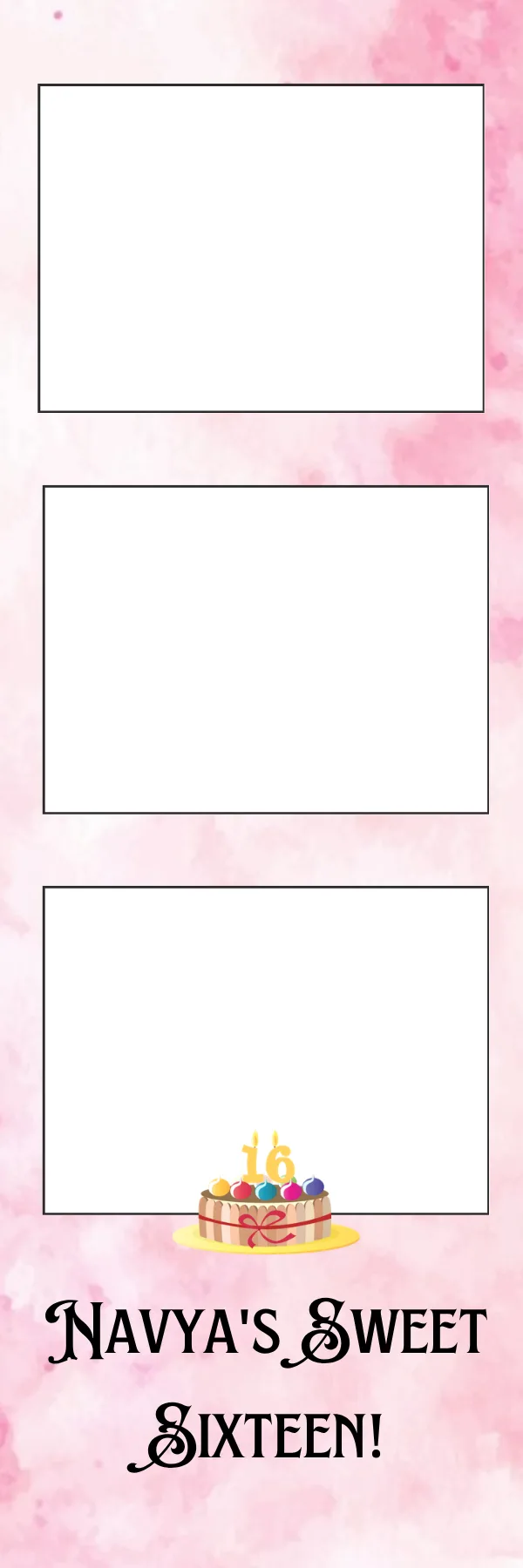 Photo booth print template 61 — custom 2x6 photo strip design