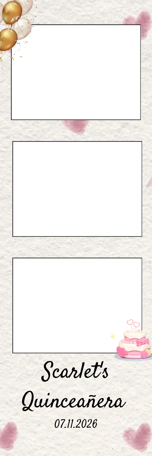 Photo booth print template 62 — custom 2x6 photo strip design