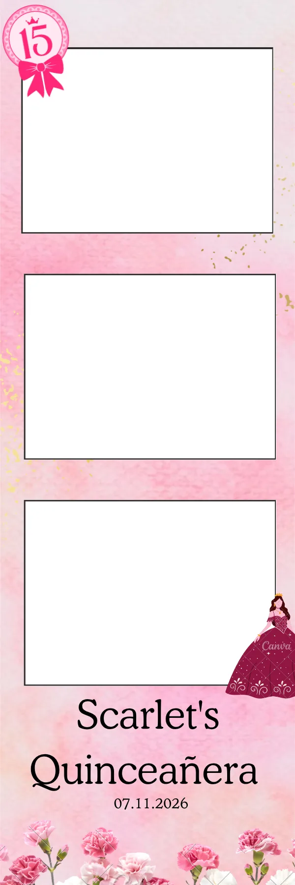 Photo booth print template 64 — custom 2x6 photo strip design