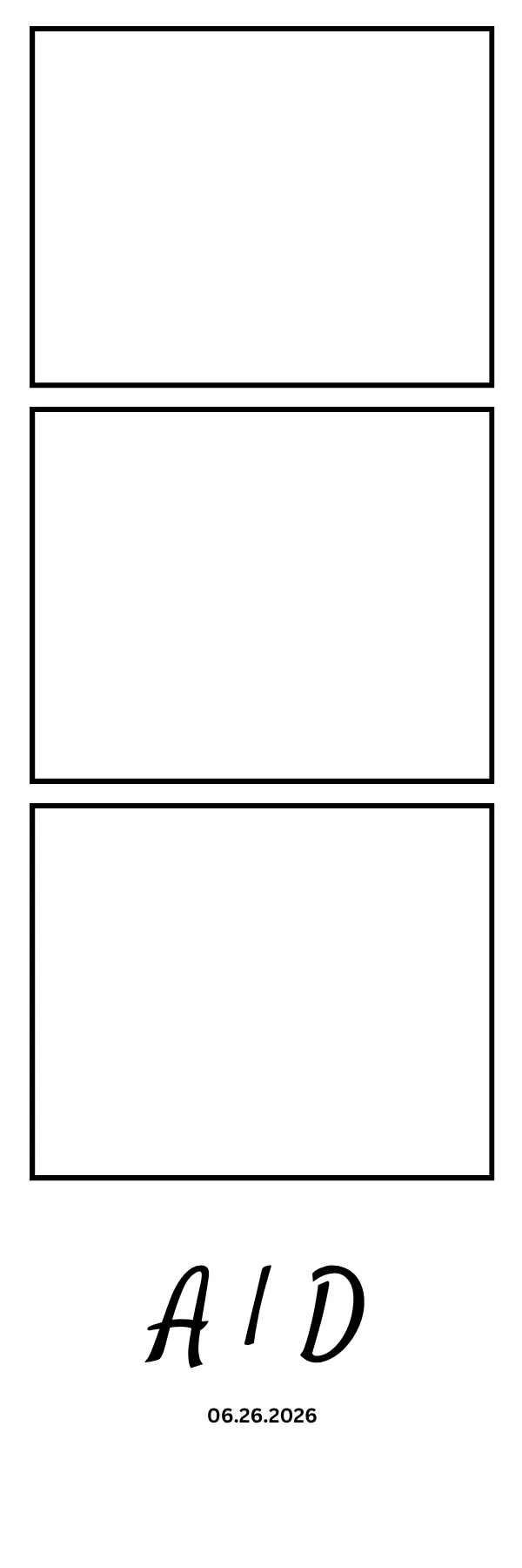 Photo booth print template 71 — custom 2x6 photo strip design