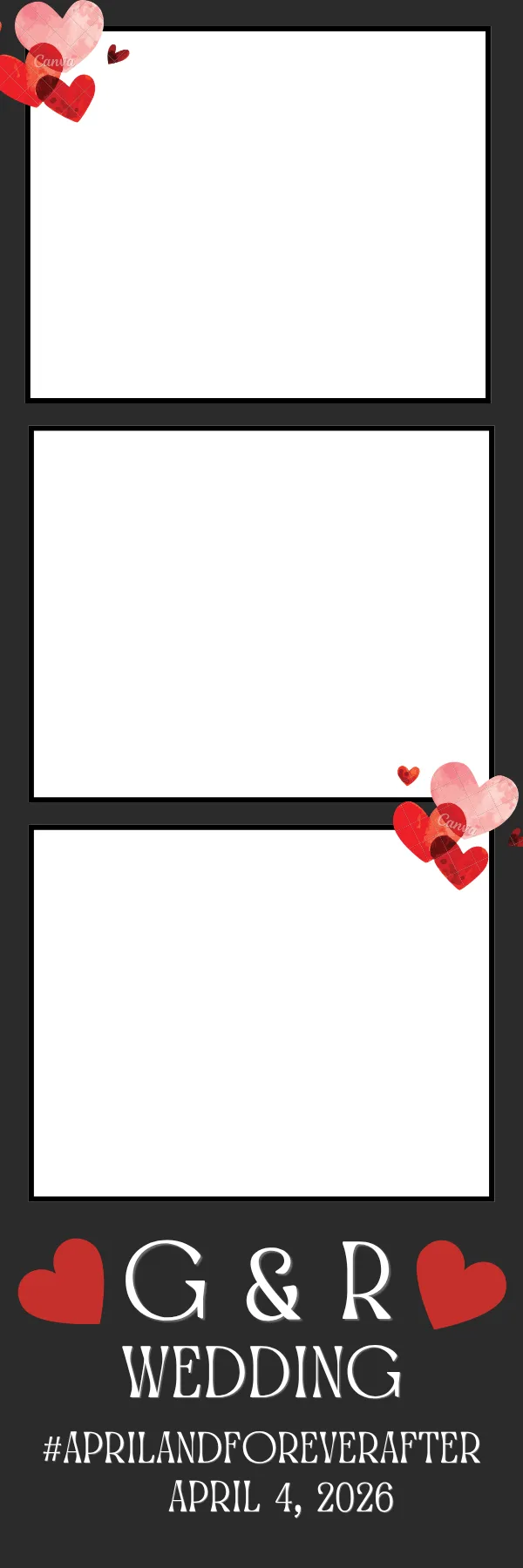 Photo booth print template 82 — custom 2x6 photo strip design