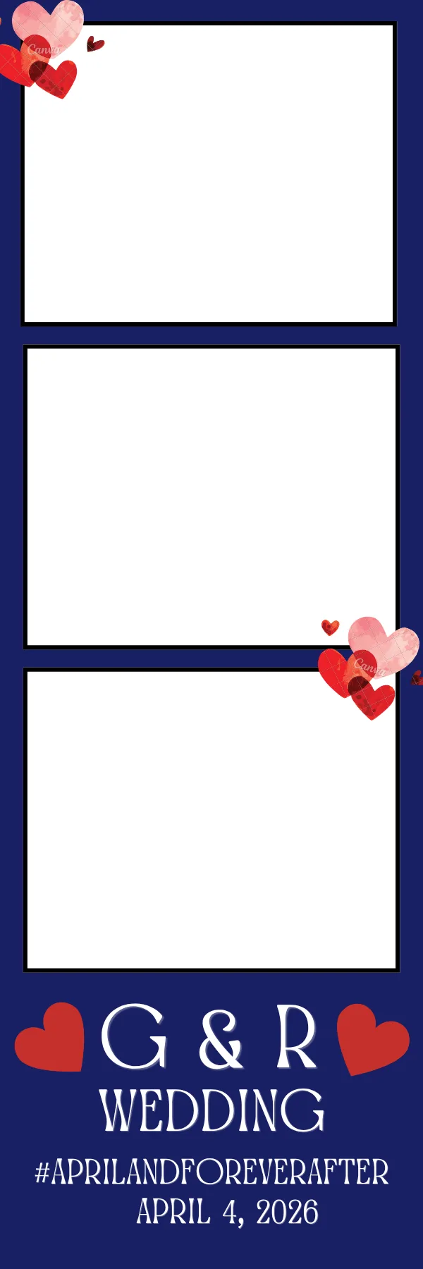 Photo booth print template 83 — custom 2x6 photo strip design