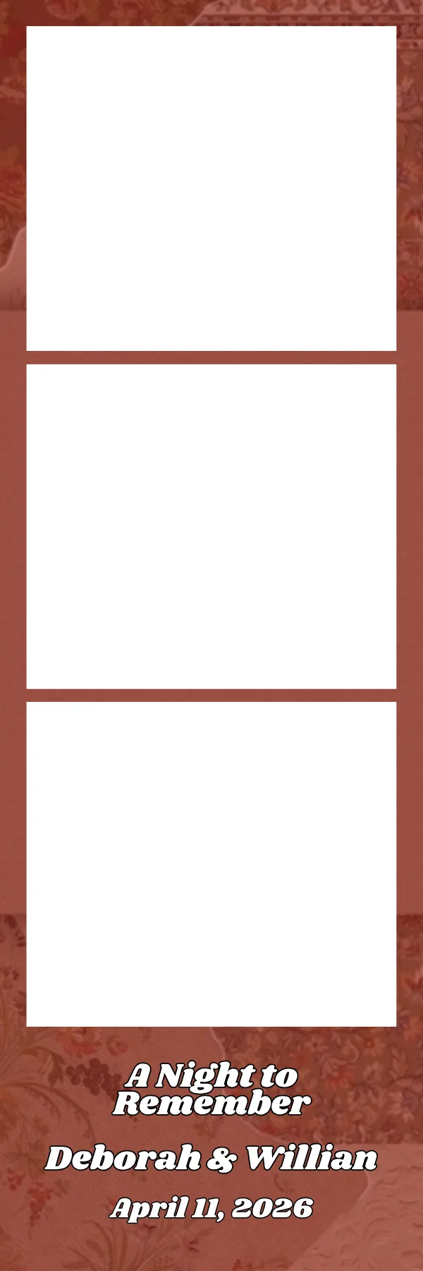 Photo booth print template 90 — custom 2x6 photo strip design