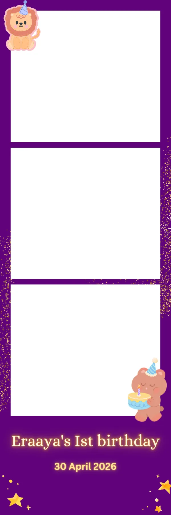 Photo booth print template 91 — custom 2x6 photo strip design