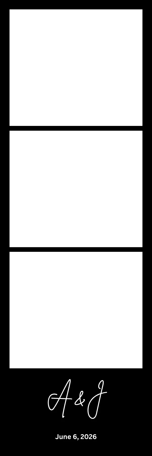 Photo booth print template 95 — custom 2x6 photo strip design