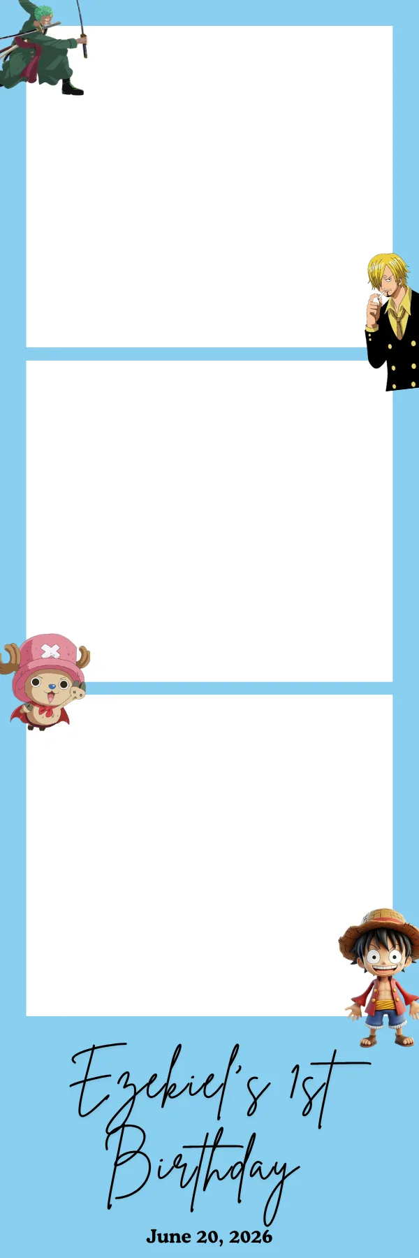 Photo booth print template 98 — custom 2x6 photo strip design