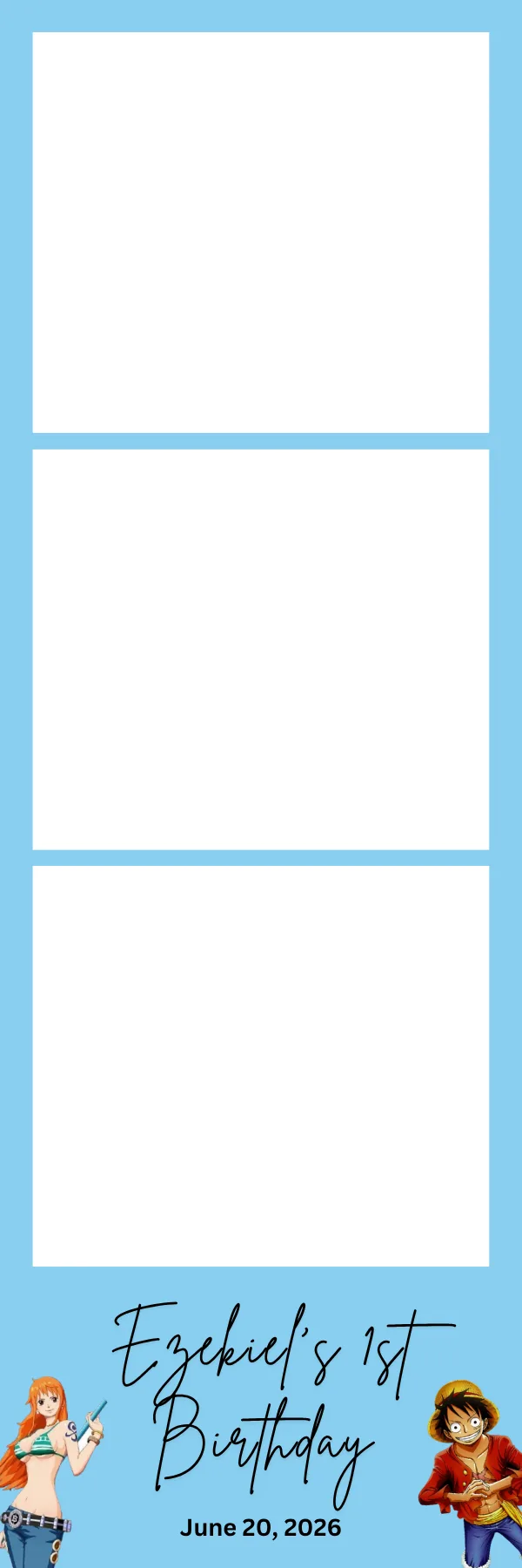 Photo booth print template 102 — custom 2x6 photo strip design