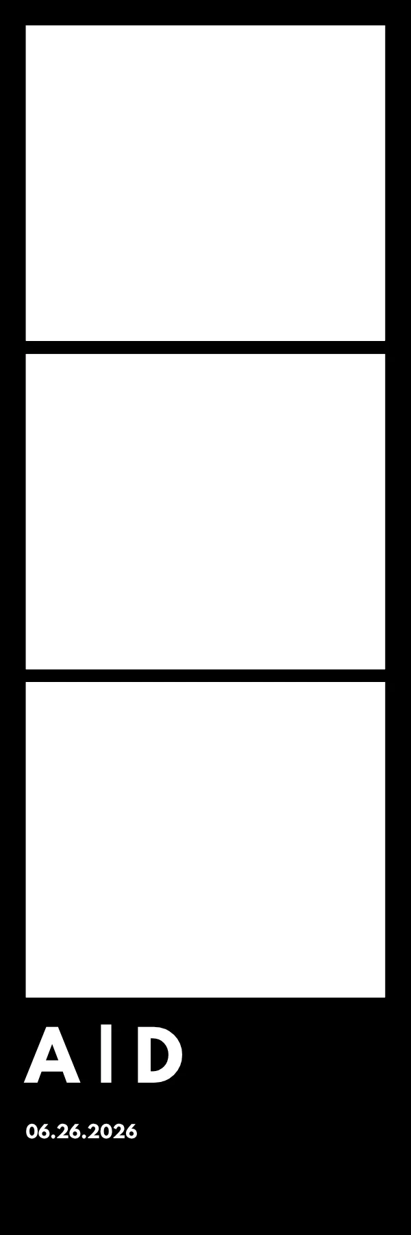 Photo booth print template 106 — custom 2x6 photo strip design
