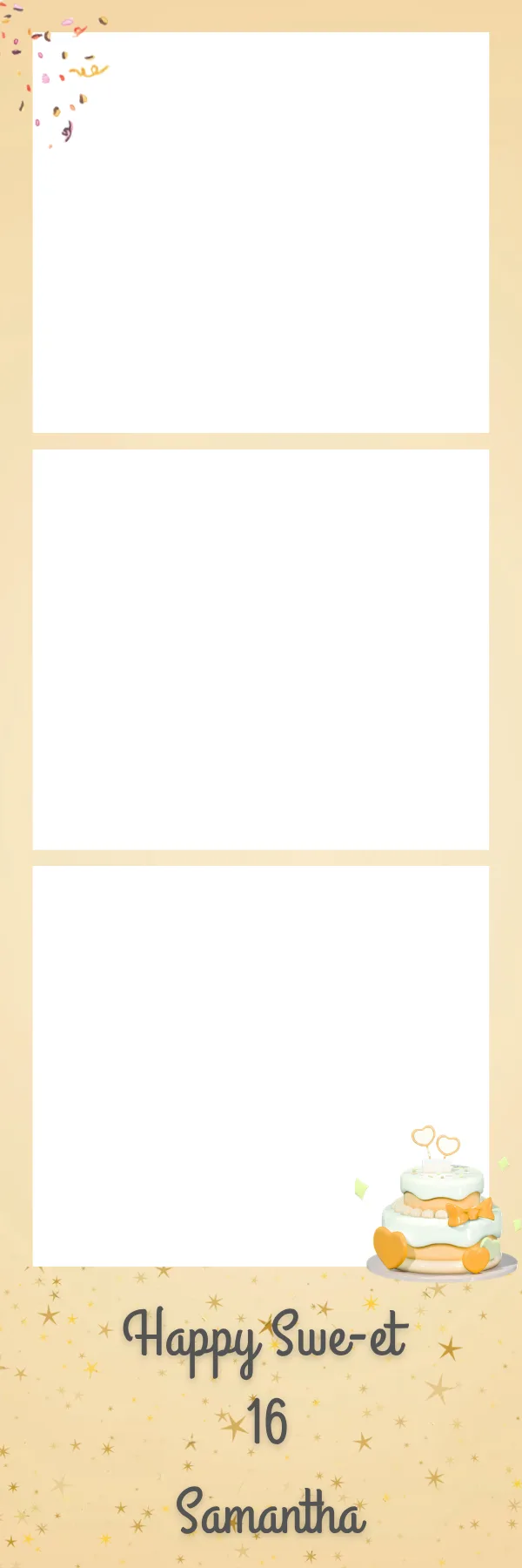 Photo booth print template 123 — custom 2x6 photo strip design