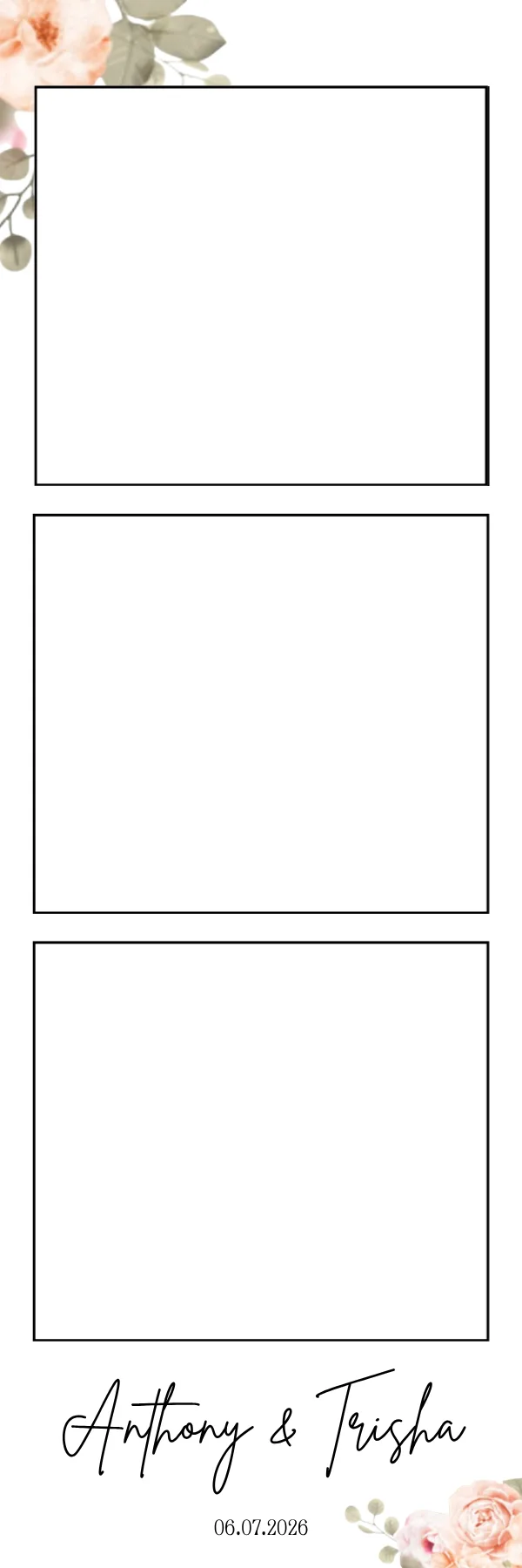 Photo booth print template 125 — custom 2x6 photo strip design