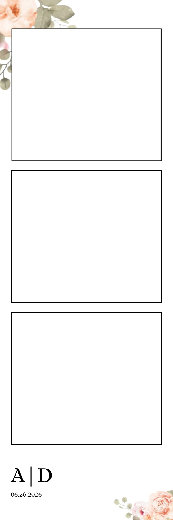 Photo booth print template 127 — custom 2x6 photo strip design