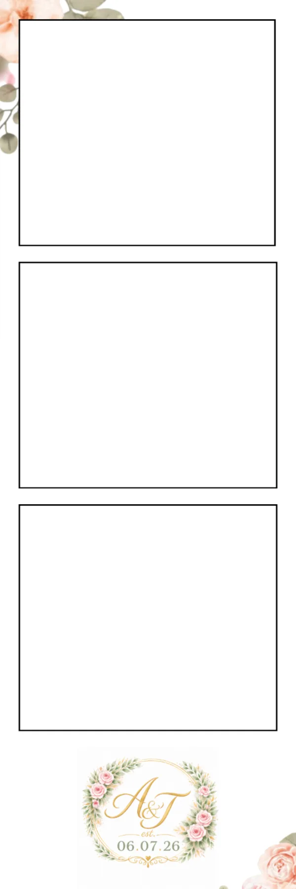 Photo booth print template 129 — custom 2x6 photo strip design