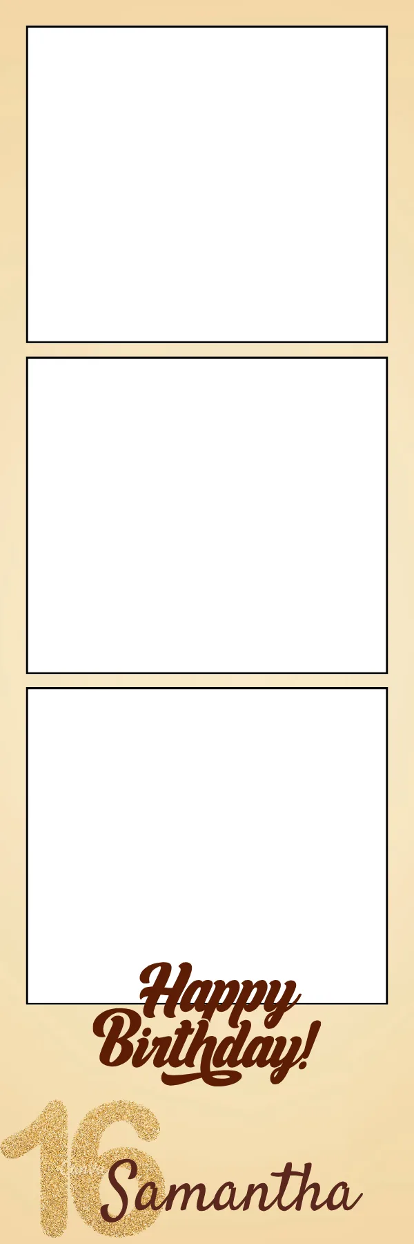 Photo booth print template 135 — custom 2x6 photo strip design