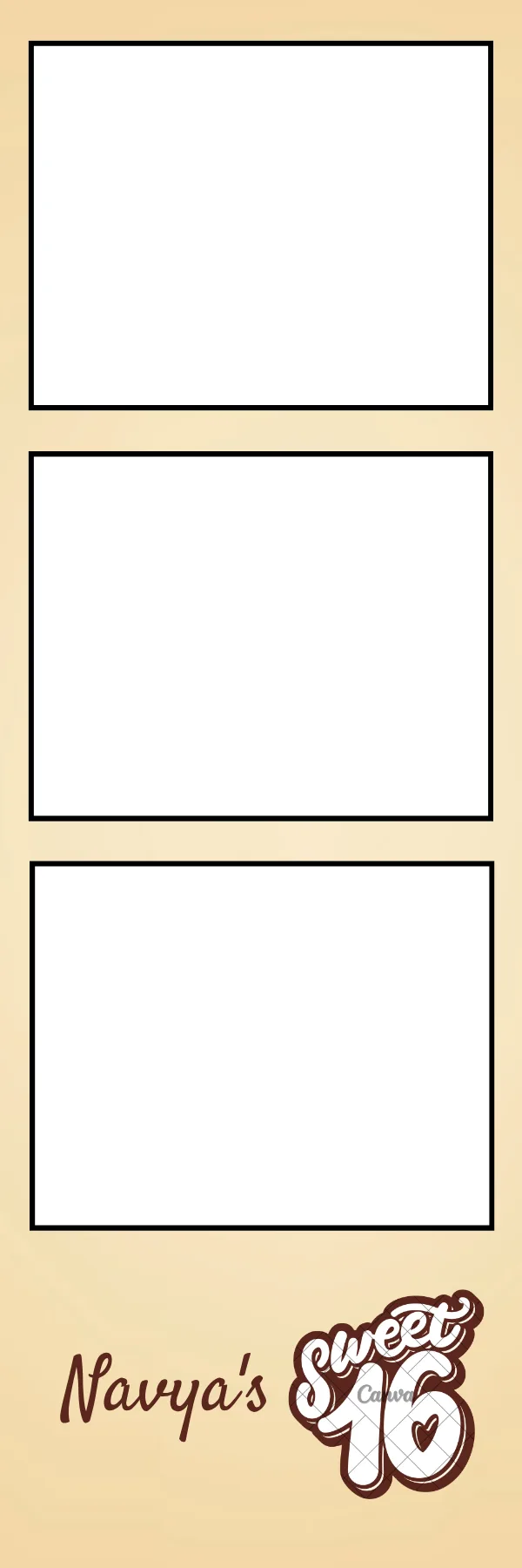 Photo booth print template 136 — custom 2x6 photo strip design