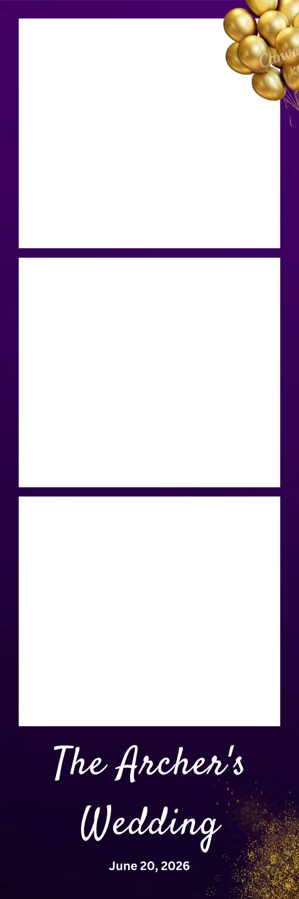 Photo booth print template 138 — custom 2x6 photo strip design