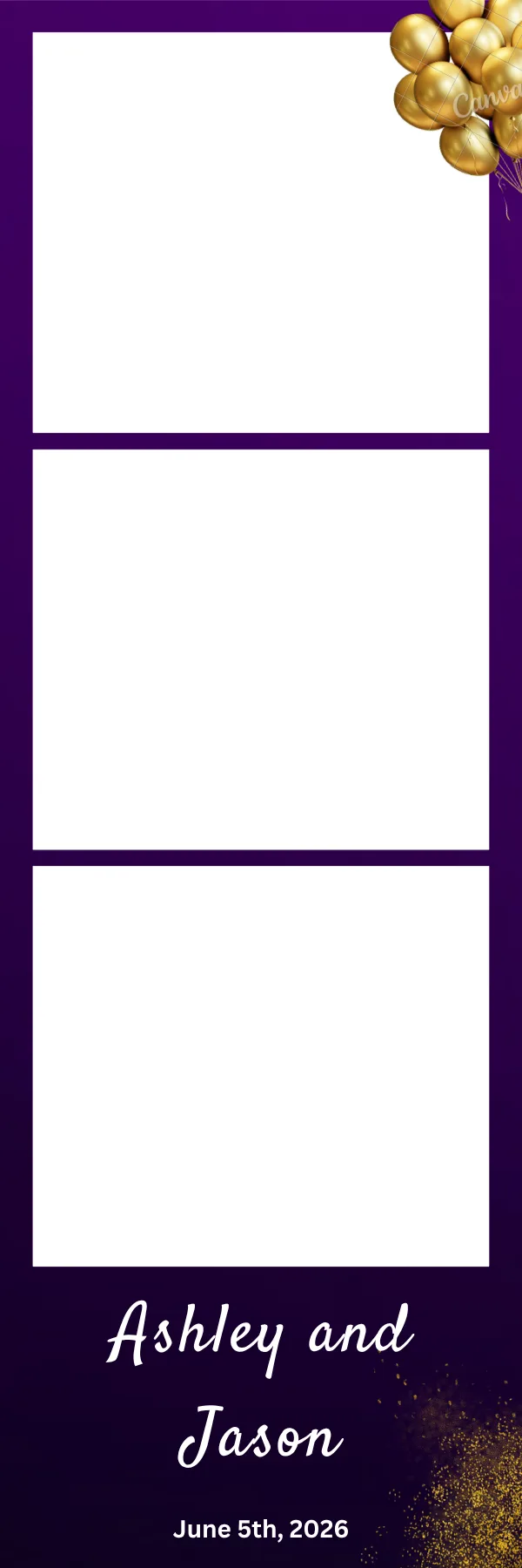 Photo booth print template 139 — custom 2x6 photo strip design