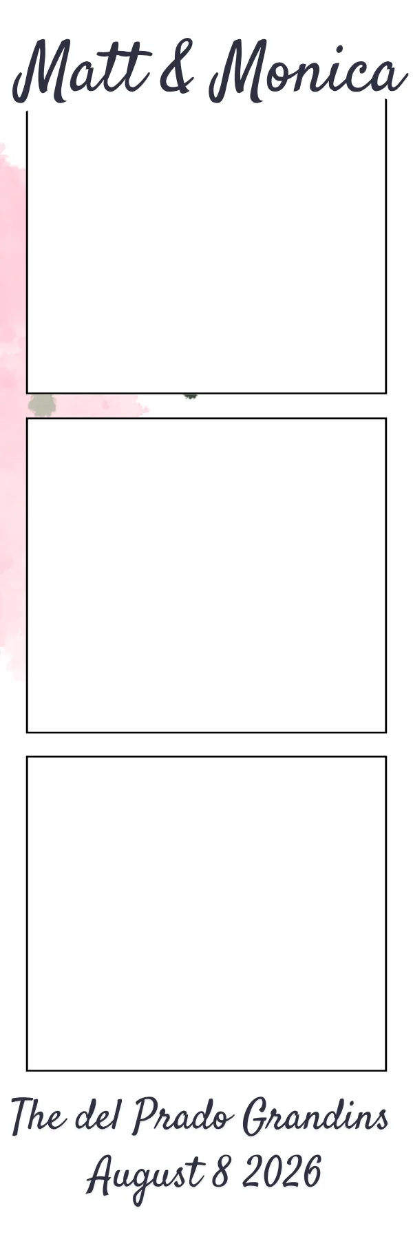 Photo booth print template 155 — custom 2x6 photo strip design