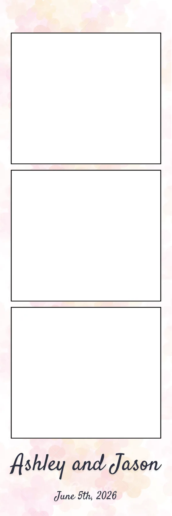 Photo booth print template 156 — custom 2x6 photo strip design