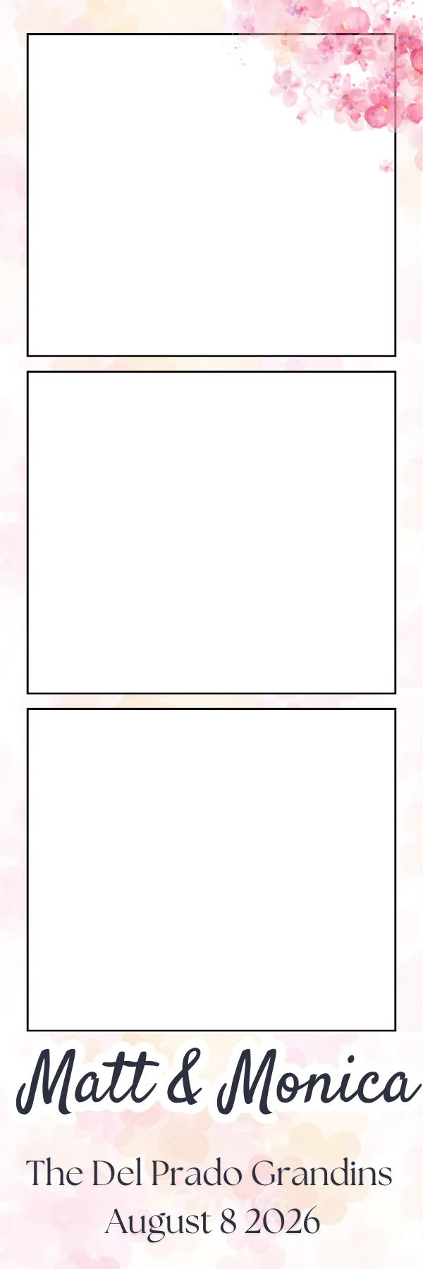 Photo booth print template 158 — custom 2x6 photo strip design