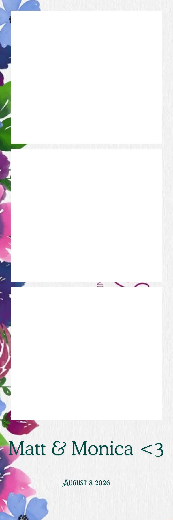Photo booth print template 159 — custom 2x6 photo strip design