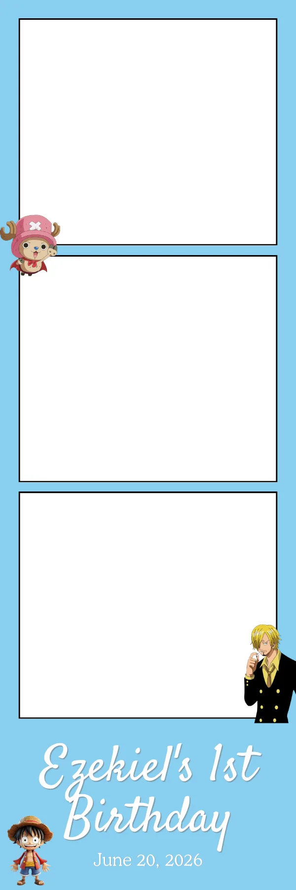 Photo booth print template 162 — custom 2x6 photo strip design