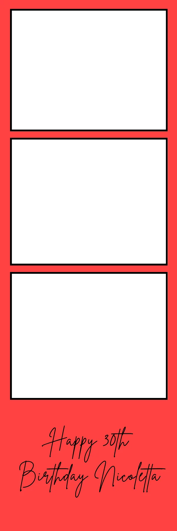 Photo booth print template 163 — custom 2x6 photo strip design