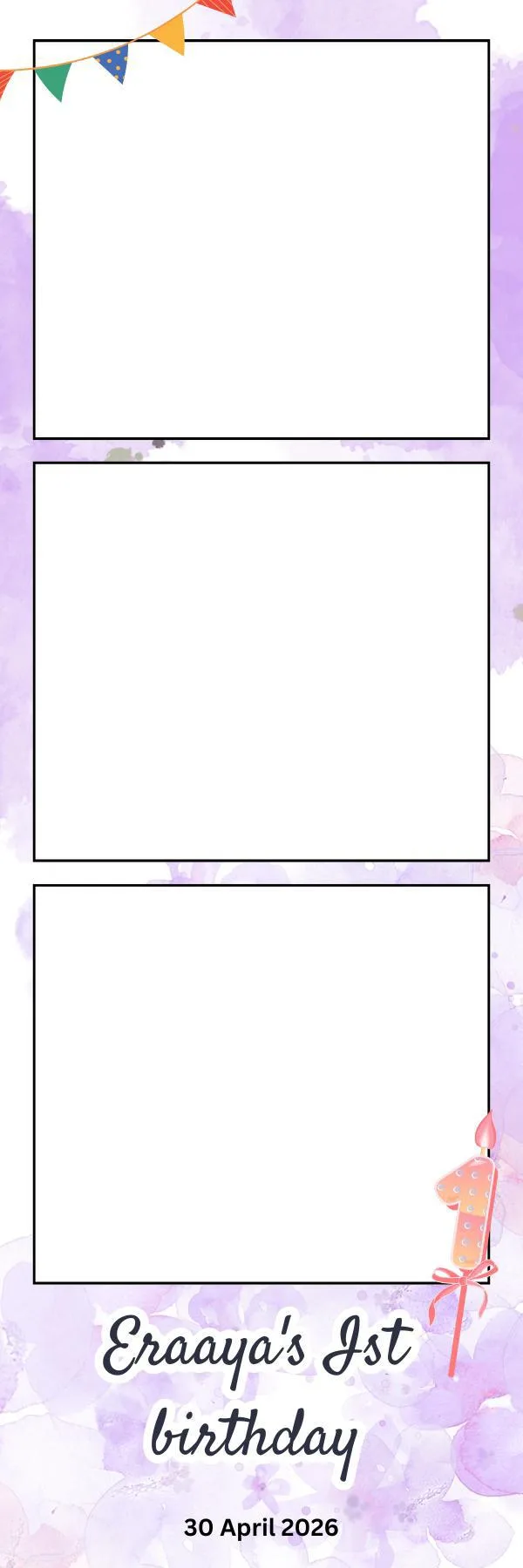 Photo booth print template 165 — custom 2x6 photo strip design