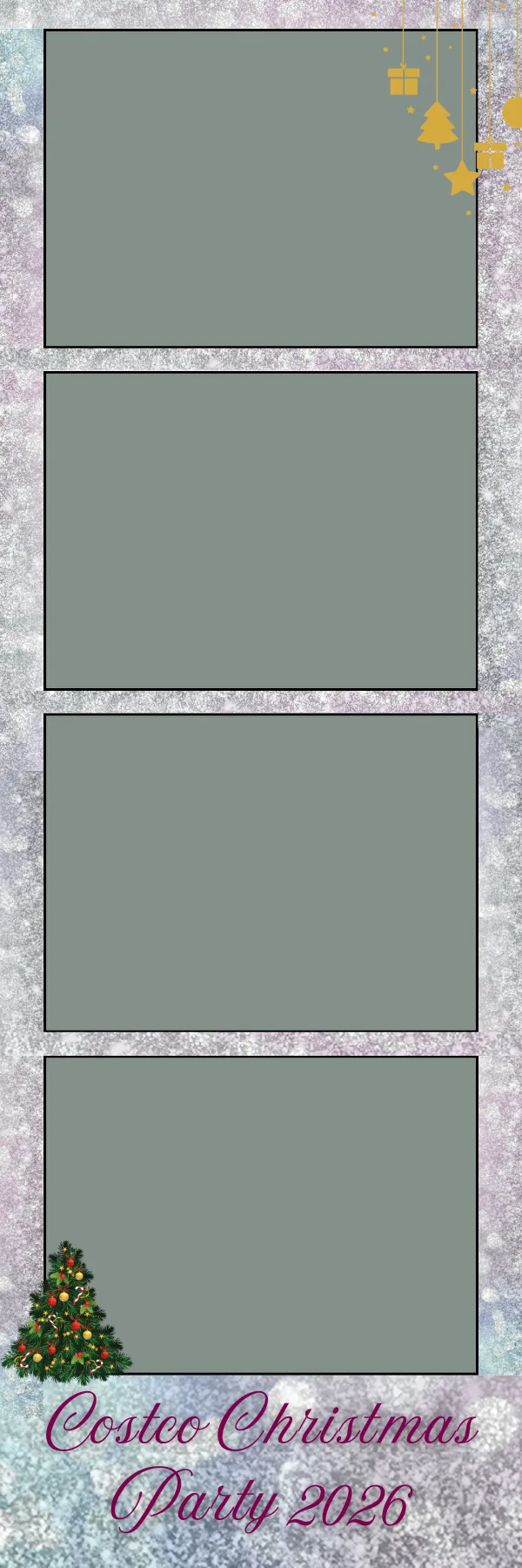 Photo booth print template 167 — custom 2x6 photo strip design