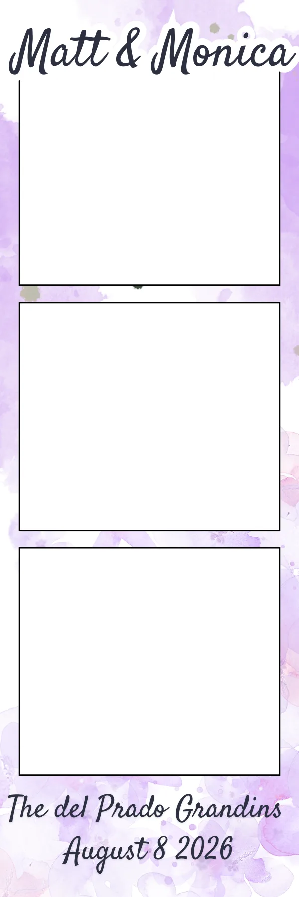 Photo booth print template 169 — custom 2x6 photo strip design