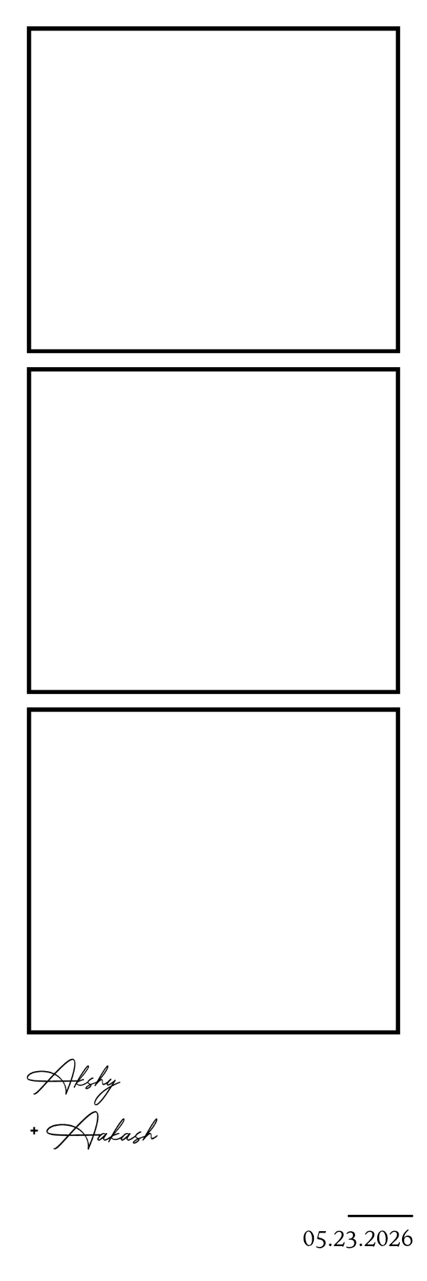 Photo booth print template 175 — custom 2x6 photo strip design