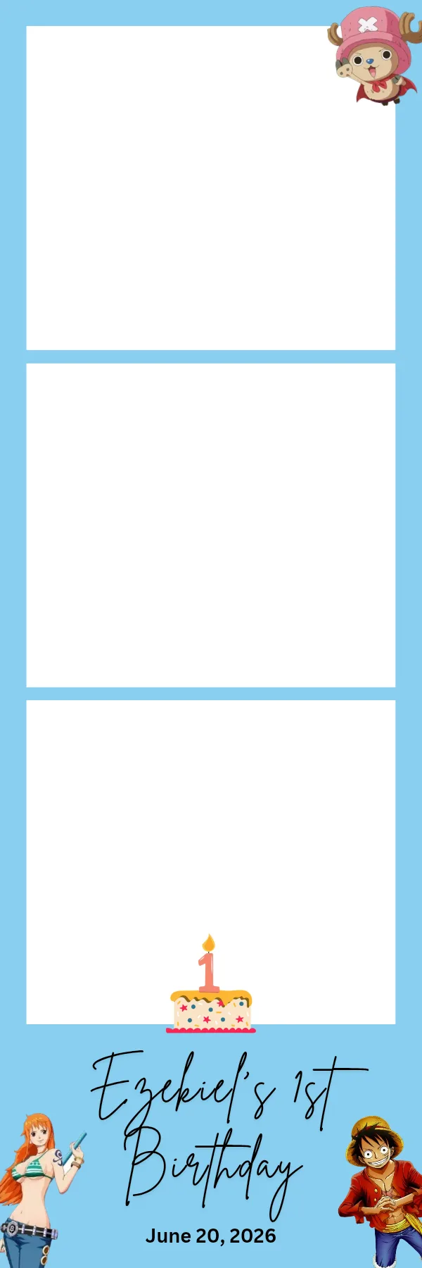 Photo booth print template 182 — custom 2x6 photo strip design