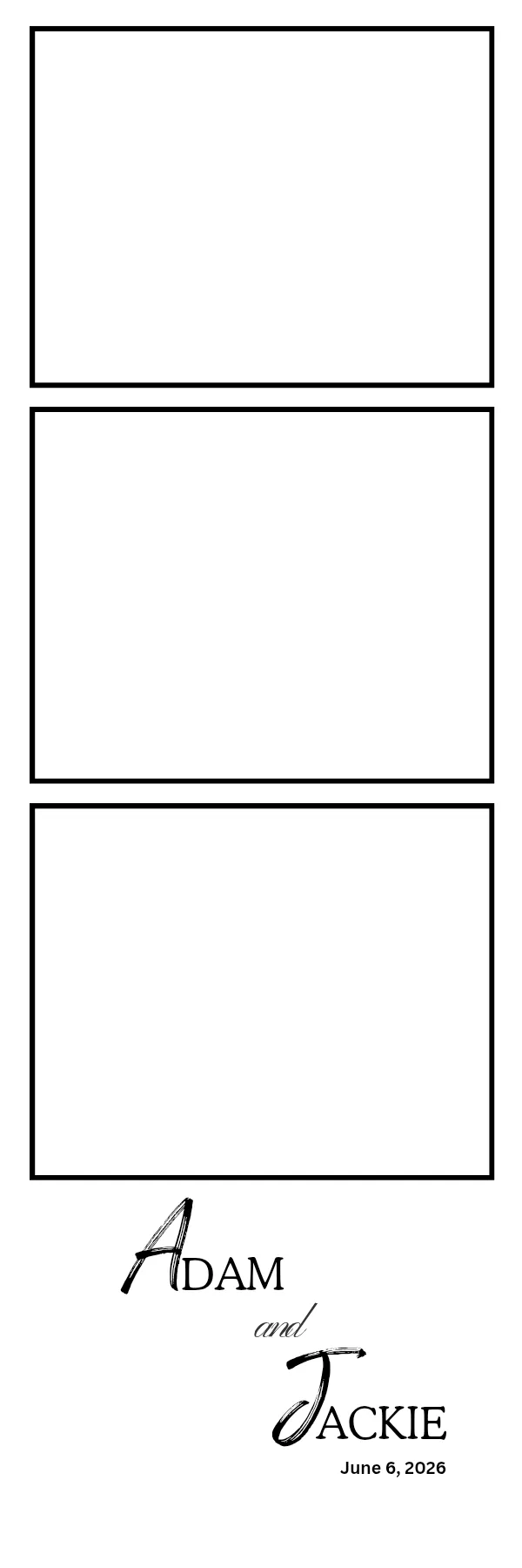 Photo booth print template 190 — custom 2x6 photo strip design