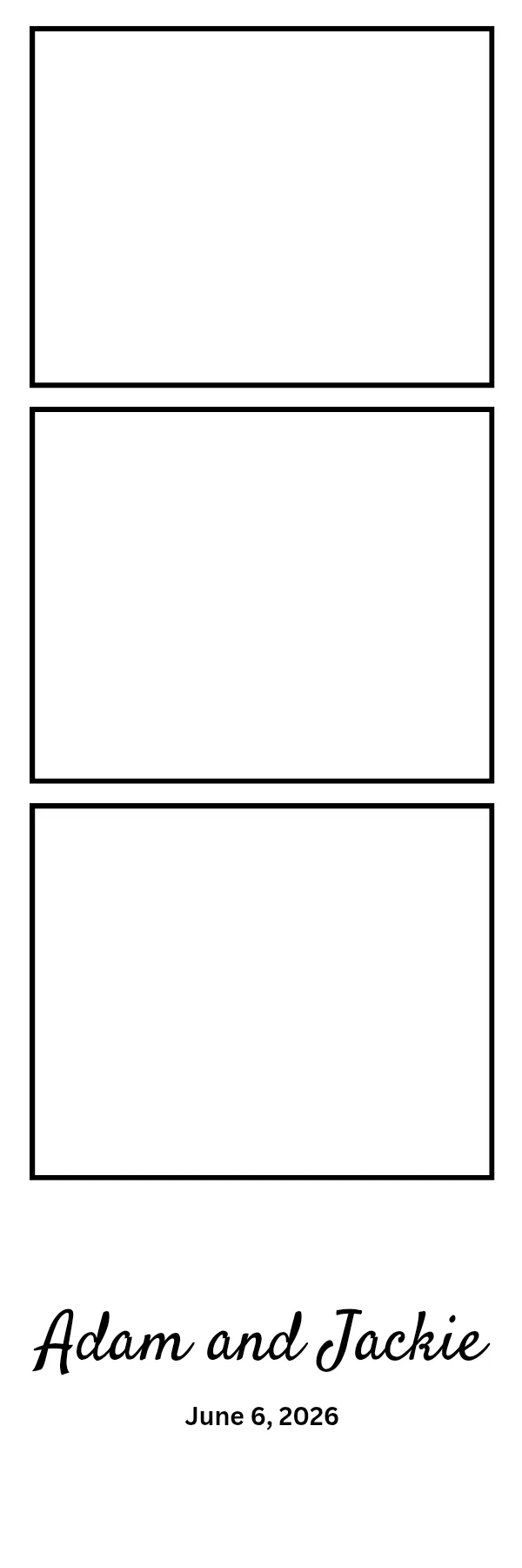 Photo booth print template 191 — custom 2x6 photo strip design