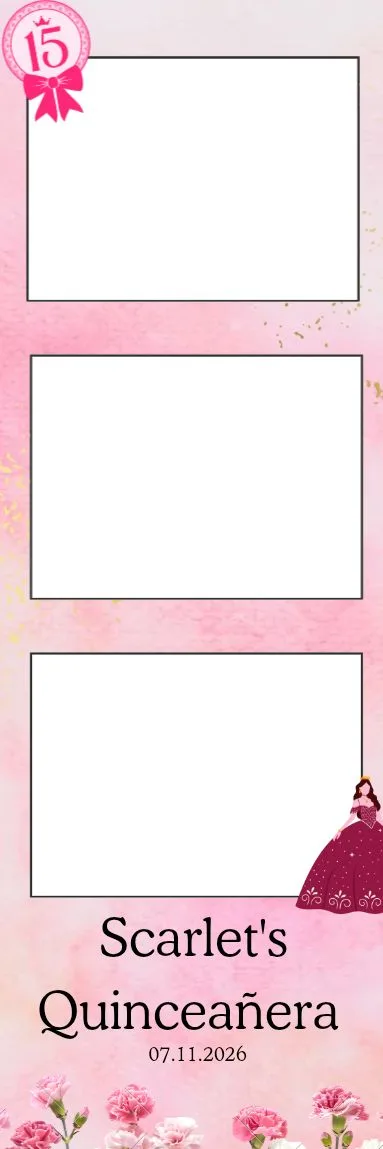 Photo booth print template 192 — custom 2x6 photo strip design