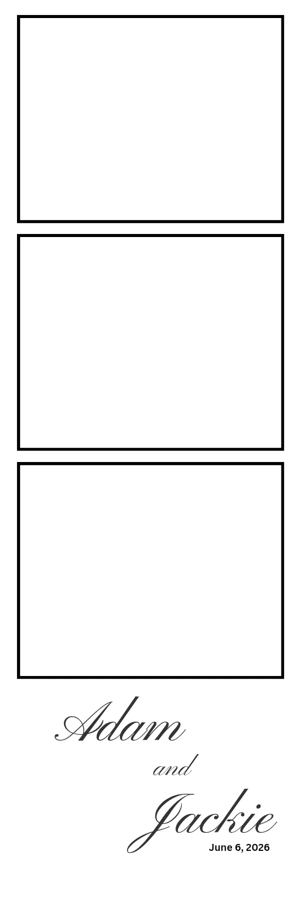 Photo booth print template 193 — custom 2x6 photo strip design